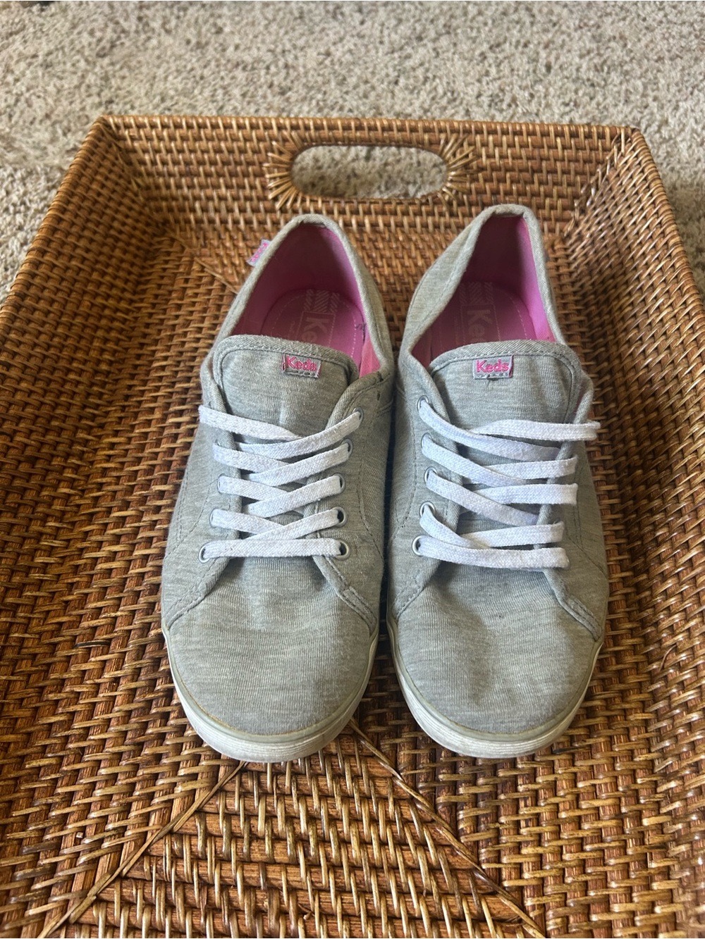 Keds Women's Coursa LTT grey with pink insoles